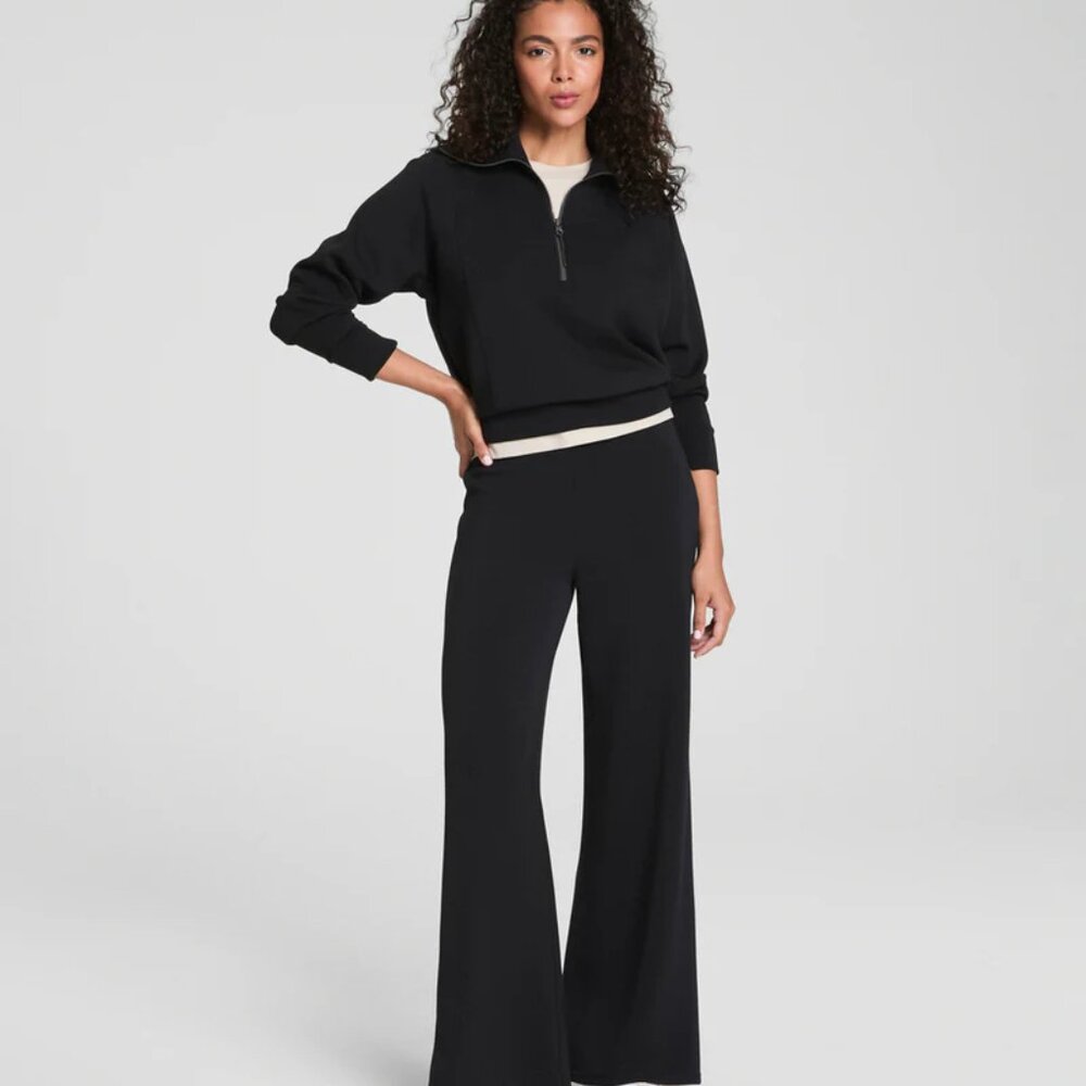 SPANX Black AirEssentials Wide Leg Pants